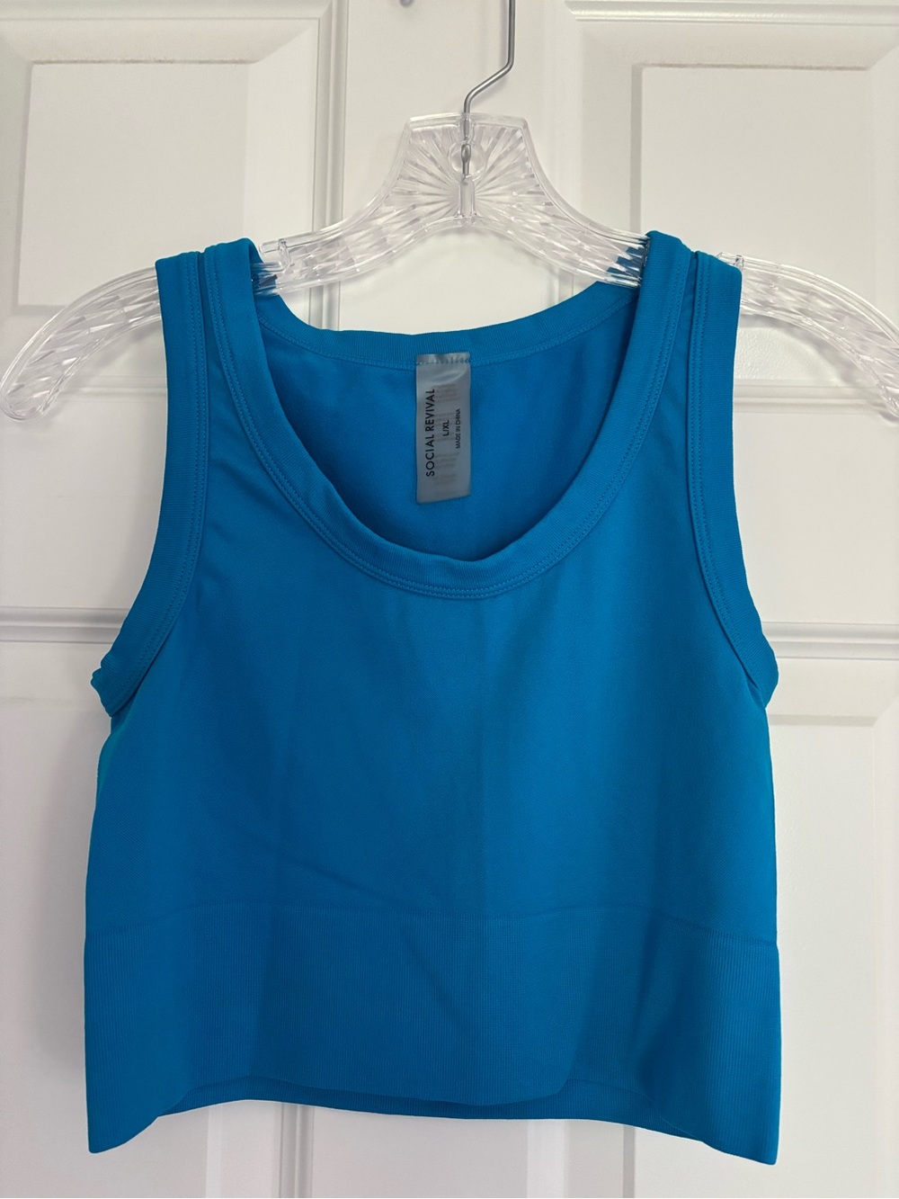 Bright Teal Crop Tank Top by
